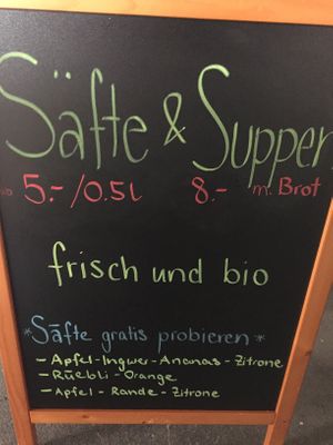 take a look at these fair prices.  Vegan, healthy, organic, fresh - but still very pricey. at meinRad in Luzern