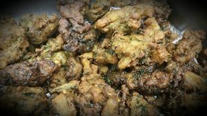 spinach pakora at Brahma Bull in Fresno