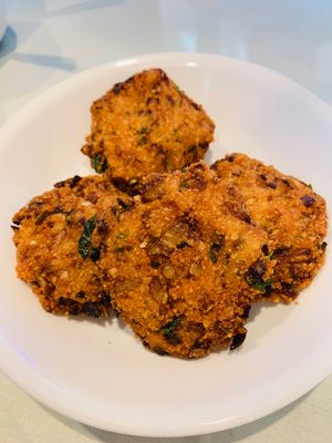 Masala vadas- fried lentil patty  at Brahma Bull in Fresno