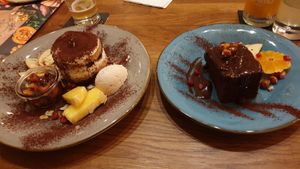 Tiramisu and (dry) brownie at Försters in Berlin