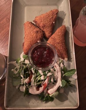 Vegan cheese wedges with cranberries  at Försters in Berlin