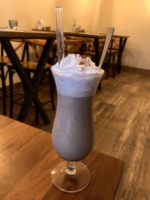 Chocolate with plant milk (oat or soy, hot or cold)  at Försters in Berlin