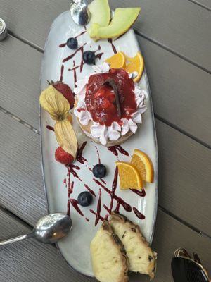 Strawberry tiramisu with fruit  at Försters in Berlin