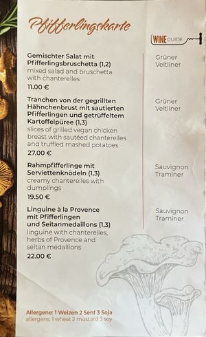 Seasonal chanterelle menu at Försters in Berlin