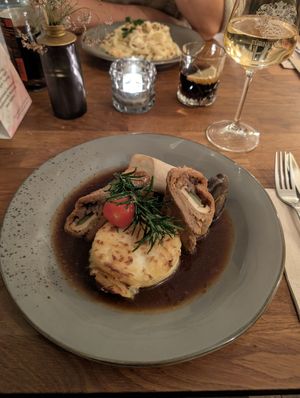 Soja roulade in red wine sauce at Försters in Berlin