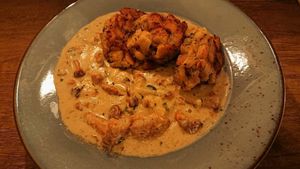 Creamy chanterelles with dumplings at Försters in Berlin