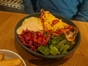 Enchilada bowl at Susie's Vegetarian Kitchen in Edinburgh