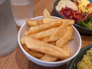 Triple cooked chips at Susie's Vegetarian Kitchen in Edinburgh