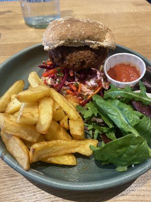 Burger   at Susie's Vegetarian Kitchen in Edinburgh