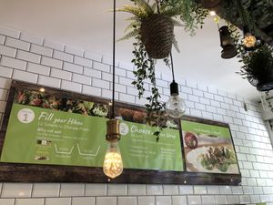 Menu inside restaurant at Hibox in London