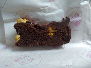 (Half of ) a vegan chocolate honeycomb slice   at Go Go Beets in Edinburgh