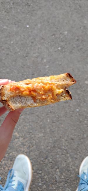 Vegan cheese toastie with sriracha mayo at Go Go Beets in Edinburgh