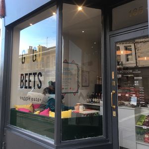 Outside  at Go Go Beets in Edinburgh