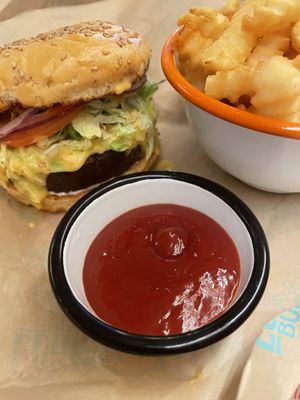 Cheeseburger and fries at Lekka Burger in New York City