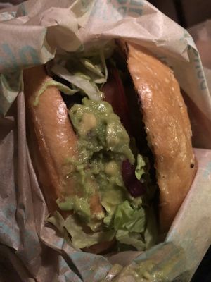 Guacamole burger sauce on the side   at Lekka Burger in New York City