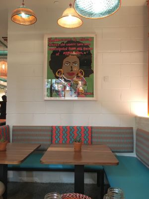 Art is from a school in South Africa.  at Lekka Burger in New York City