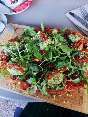 Vegan bruschetta at Mosaic Cafe in Mallorca