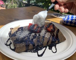 Strawberry Fields vegan crepe  at Café Crêpe in Big Bear Lake