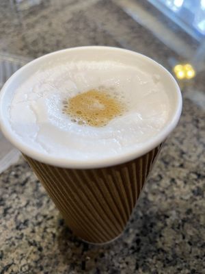 Rose latte with oatmilk and coconut whipped cream #Veganuary at Café Crêpe in Big Bear Lake