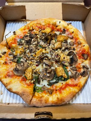 "Magic Mushroom" Pizza (includes Tofu, personal) at Peace Love and Pizza in Alpharetta