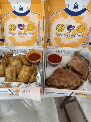 Tofu & peaceful vegan calzone   at Peace Love and Pizza in Alpharetta