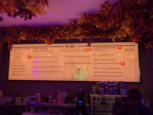 Menu at PLANT in London