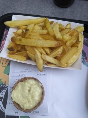 French fries and vegan mayonnaise (from 13.90€ menu) 3.5/5 at Végéman in Strasbourg