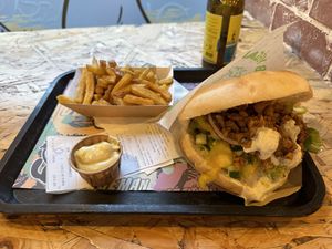 Early dinner kebab  at Végéman in Strasbourg