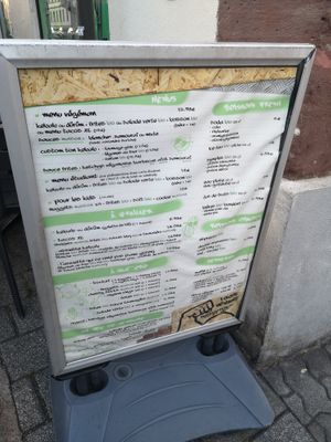 Menu at Végéman in Strasbourg