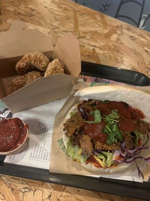 Seitan kebab and nuggets   at Végéman in Strasbourg