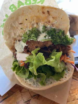 Kebap with extra vegan Greek cheese  at Végéman in Strasbourg