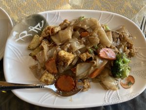 Pad See Ew vegan, with tofu  at Fuji San in Cockeysville