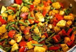 SEASONAL HAND CUT FRESH SELECTION OF CHOICEST VEGETABLES . at Delhi Bites in London