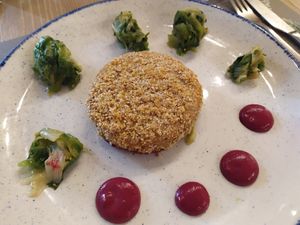 Chickpea cutlet and escarole with beetroot mayo 🧆 at Il Melograno in Trieste