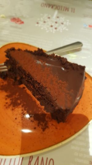 Vegan sachertorte. at Il Melograno in Trieste