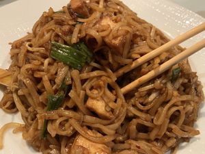 Pad Thai - minus the egg! at My Thai Cafe & Sushi Bar in Bloomington