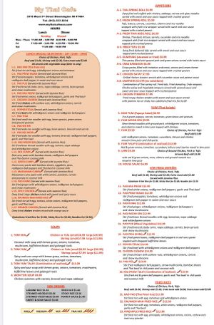 Menu page 1 at My Thai Cafe & Sushi Bar in Bloomington