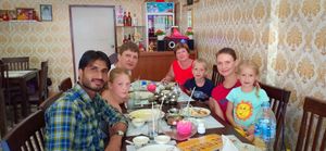 My Russia friend eat food and happy. at 21 Bhog in Pattaya