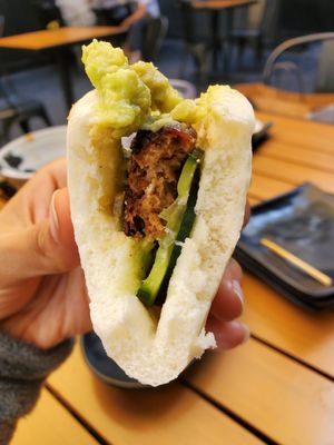 Vegan Bun (very tiny!) at JINYA Ramen Bar in Santa Monica