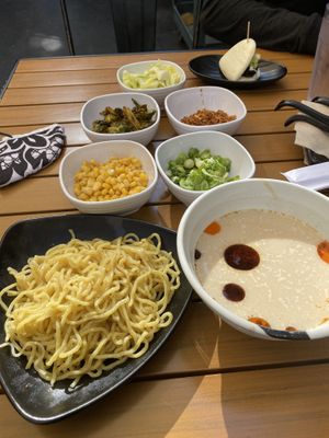 Everything served separate  at JINYA Ramen Bar in Santa Monica