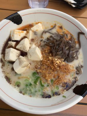 Spicy Creamy Vegan Ramen at JINYA Ramen Bar in Santa Monica