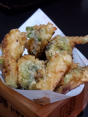 Tempura brussel sprouts - vegan at JINYA Ramen Bar in Santa Monica