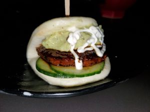 Vegan bun - very small at JINYA Ramen Bar in Santa Monica