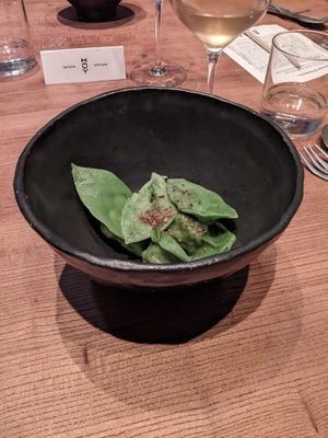 Rucola ravioli, my favourite dish of the night #Veganuary at MESA Restaurant in Paris