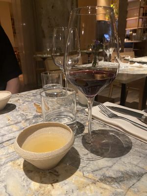 Juice of fermented vegetables  at MESA Restaurant in Paris