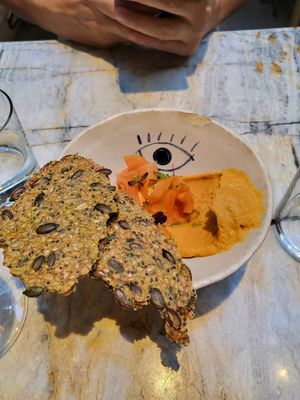 Candied carrot dip at MESA Restaurant in Paris