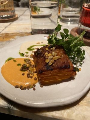 Set menu sweet potato dish  at MESA Restaurant in Paris