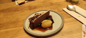 Mille crêpes
Crêpes with butternut chocolate ganache, poached 5-spice pear, coconut sugar caramel & cocoa nibs at MESA Restaurant in Paris