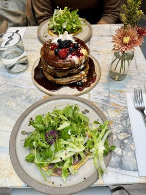 Socca and pancakes   at MESA Restaurant in Paris