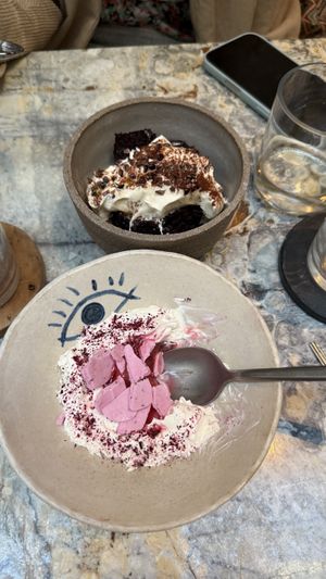 Rhabarber & Schokokuchen  at MESA Restaurant in Paris